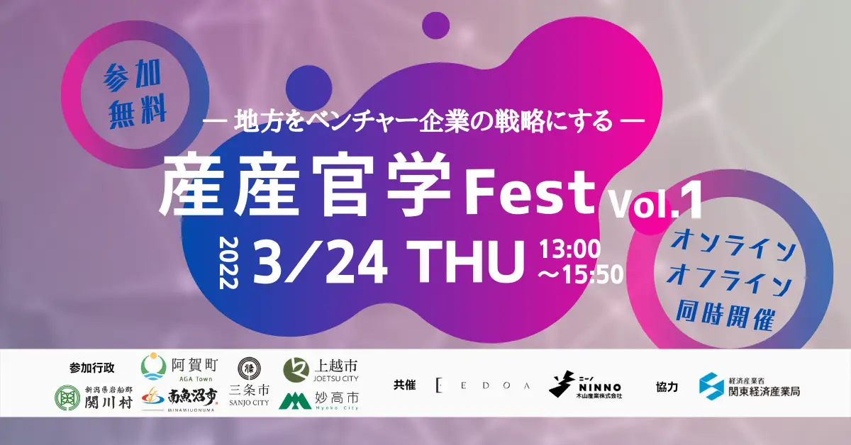 【経産省協力事業 産産官学イベント】イノベーション企業の交流・共創を目的としたイベントを開催します